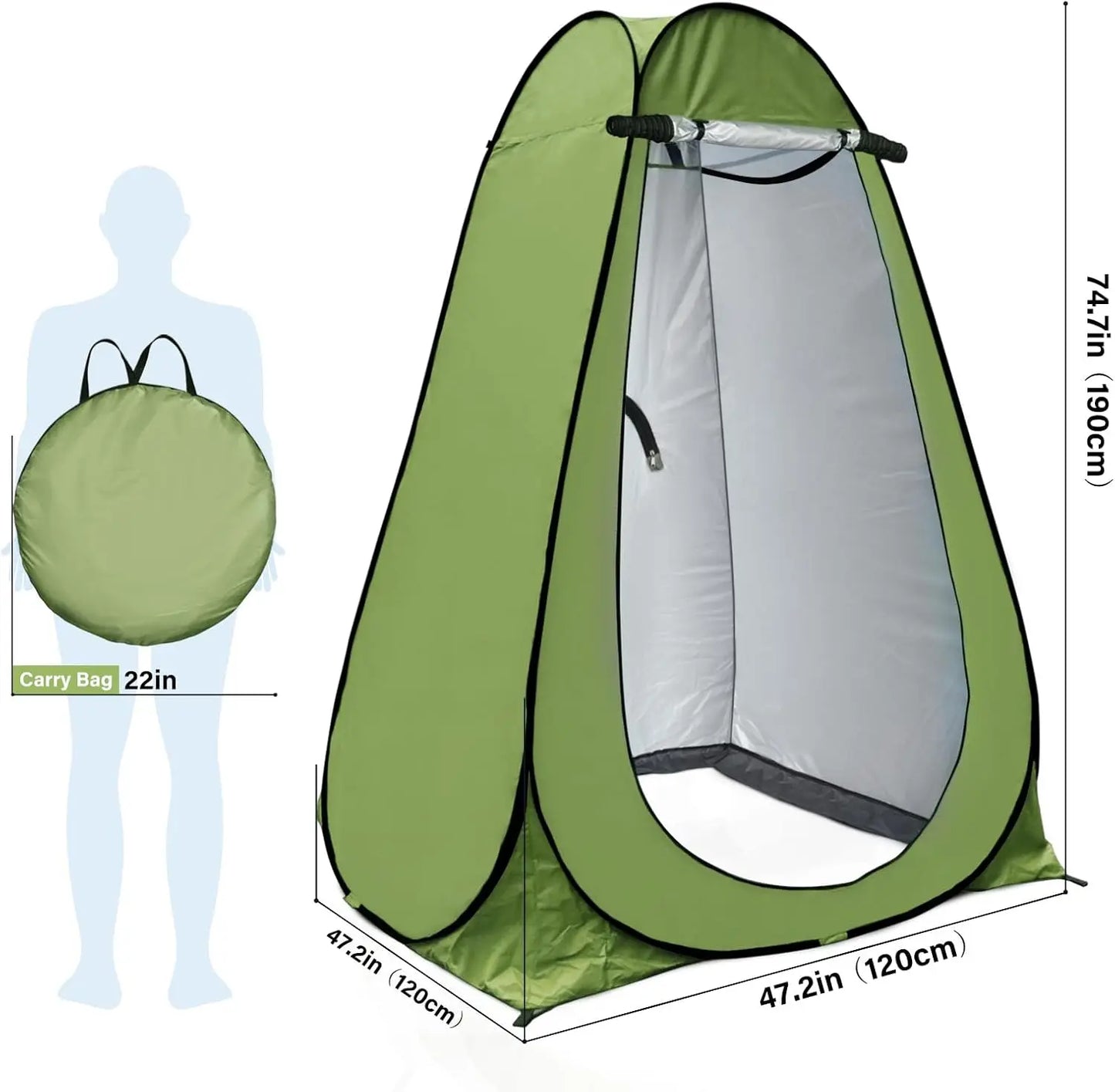 Two Person Pop Up Privacy Shower Tent For Outdoor Use
