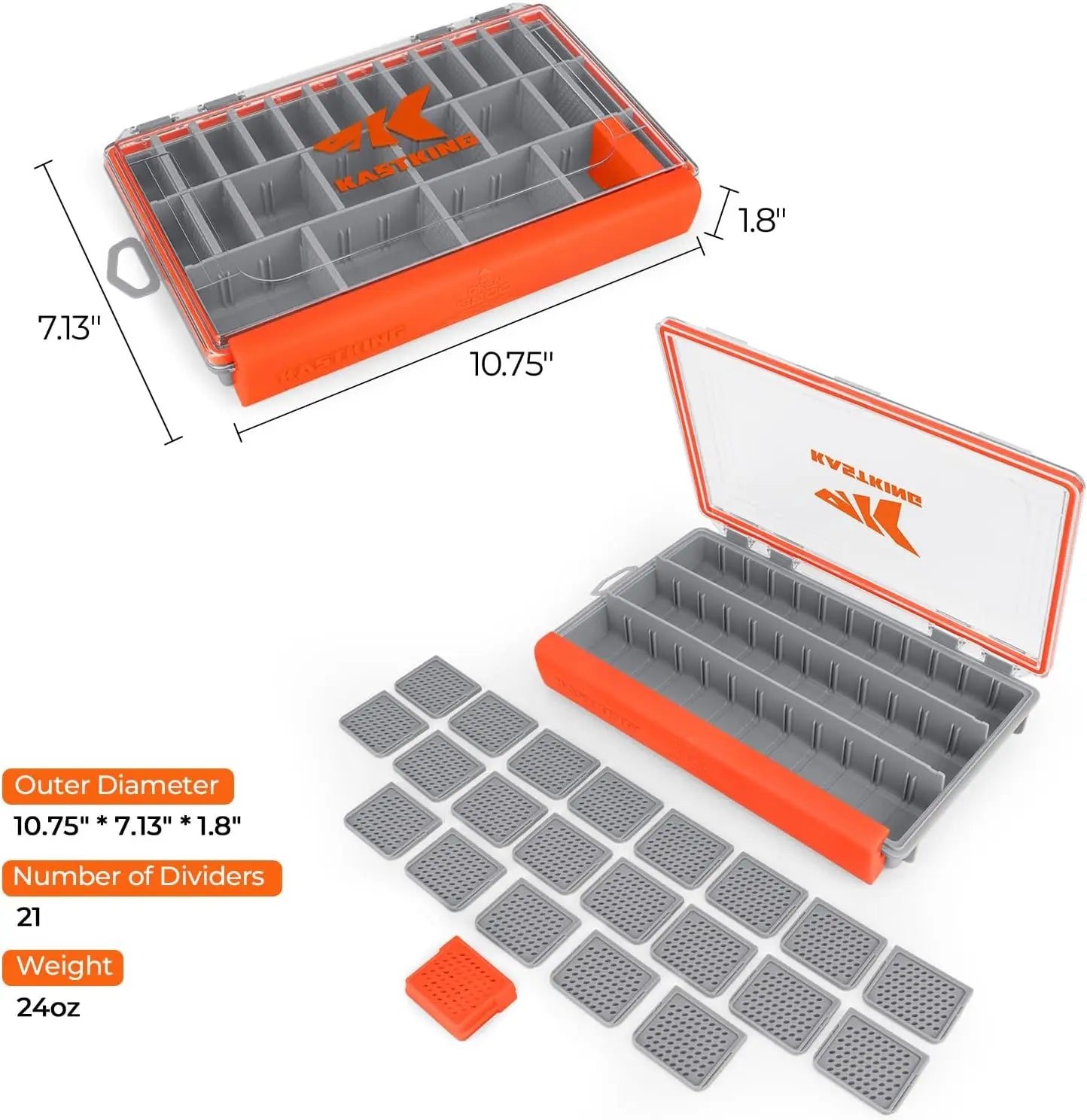Waterproof Fishing Tackle Box With 3600 3700 Trays Removable Dividers