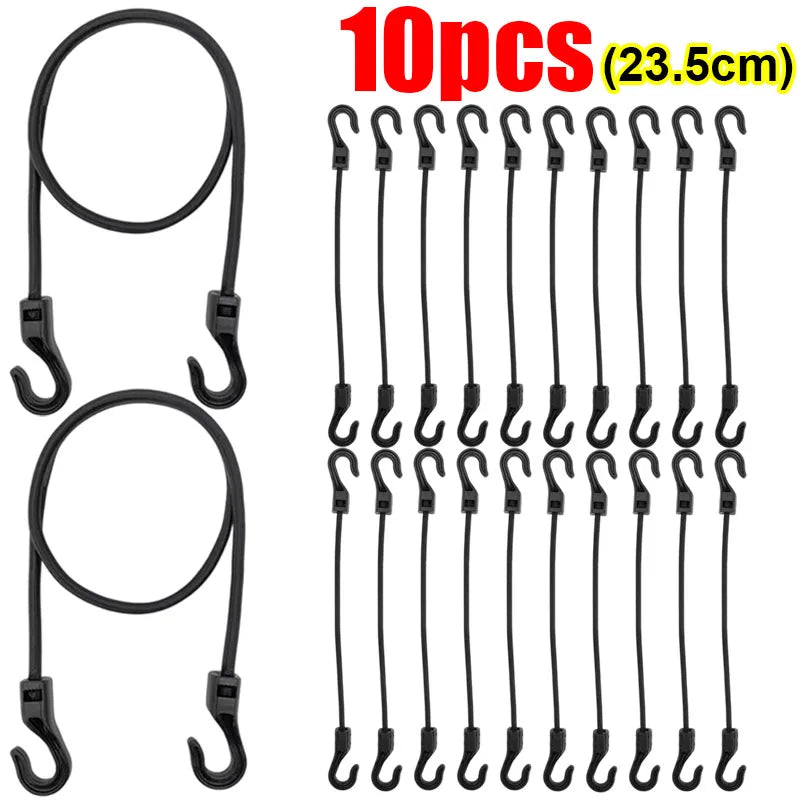 Stretchable Bungee Cord With Hook Nylon Elastic Rope For Camping