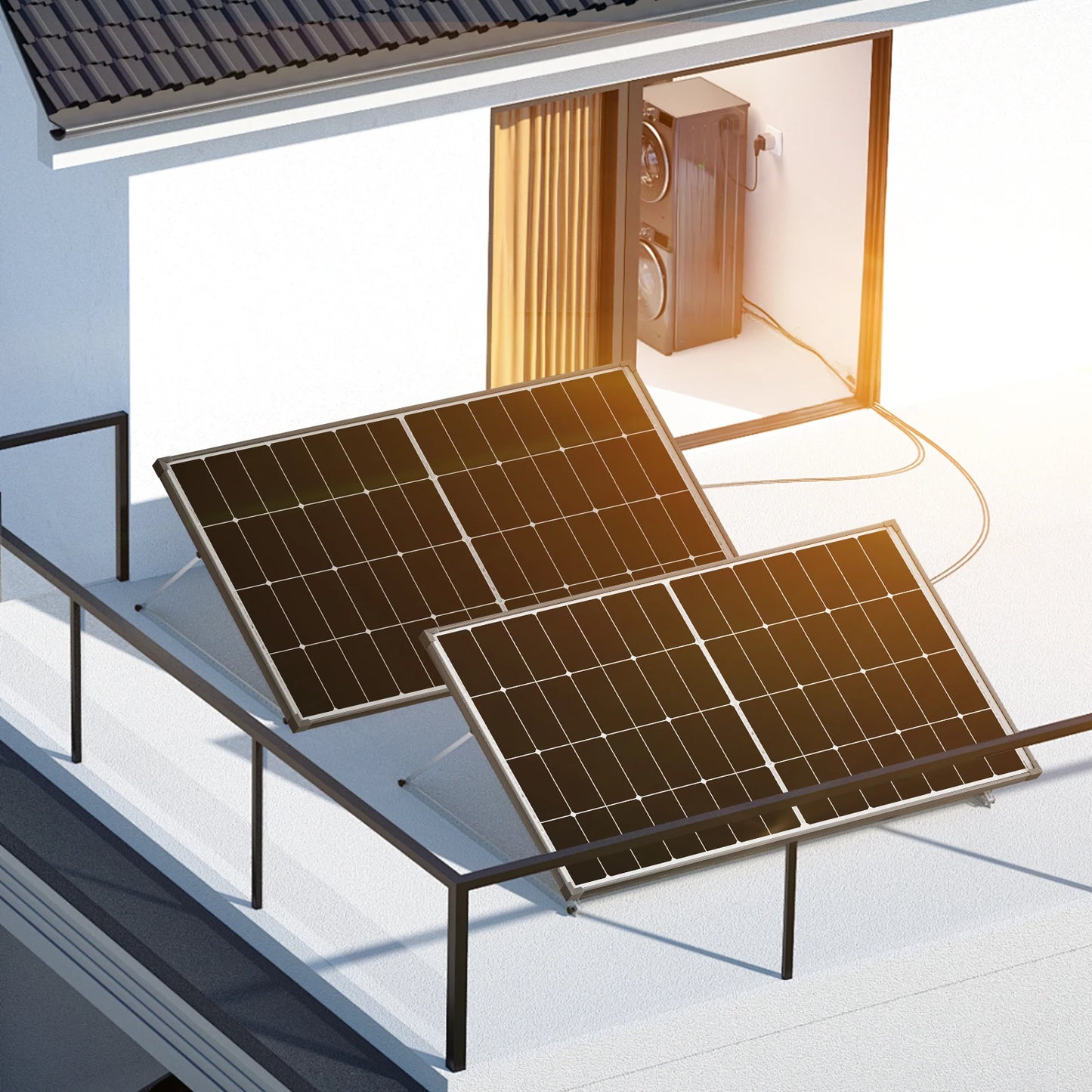 Rvpozwer 300W Solar Panel N Type High Efficiency Monocrystalline