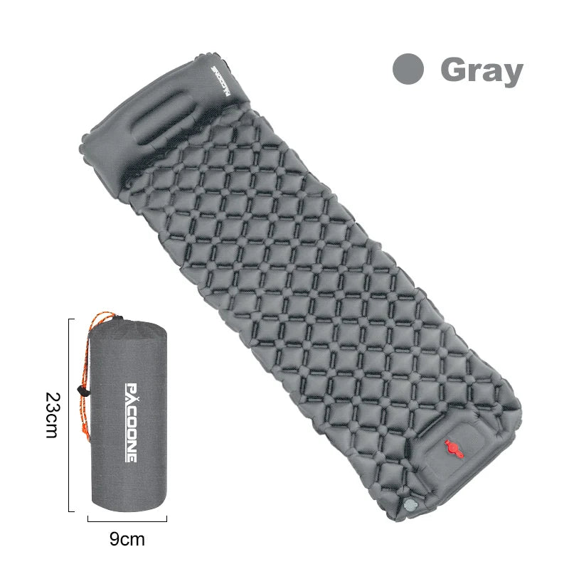 Outdoor Sleeping Pad Camping Inflatable Mattress Built In Pump Ultralight