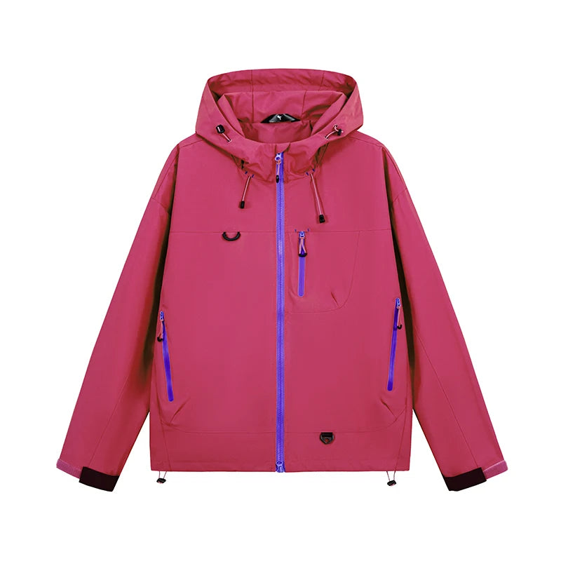 Unisex Waterproof Hooded Windbreaker Jacket For Hiking And Outdoor