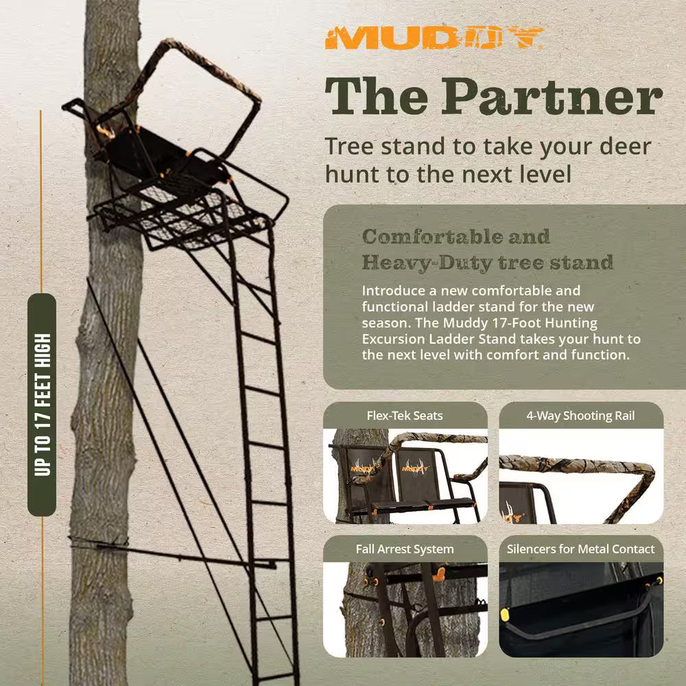 Partner 17 Ft. Outdoor 2 Person Hunting Deer Ladder Tree Stand