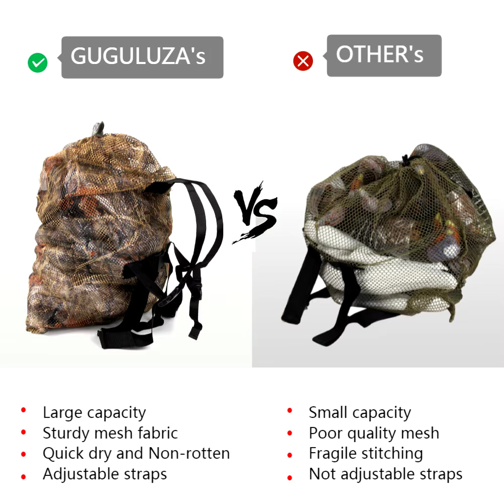 Professional Hunting Decoy Bag Anti-Resistant Nylon Mesh Decoy Backpack Lightweight Drawstring Hunting Decoy Duck Storage Bag