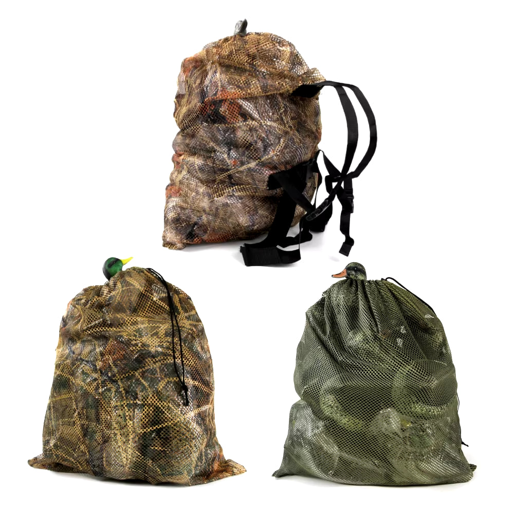 Professional Hunting Decoy Bag Anti-Resistant Nylon Mesh Decoy Backpack Lightweight Drawstring Hunting Decoy Duck Storage Bag