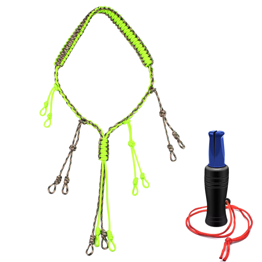 Duck Call Lanyard with 12 Removable Loops, Hand Braided Hunting Call Lanyard, Duck Hunting Accessories, Goose Calls Game Carrier