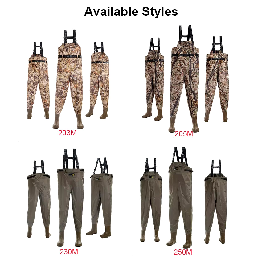 420D 210D 70D Taiwan Nylon Waterproof Stocking Foot Fly Fishing Chest Waders Pant for Men and Women with Phone Case