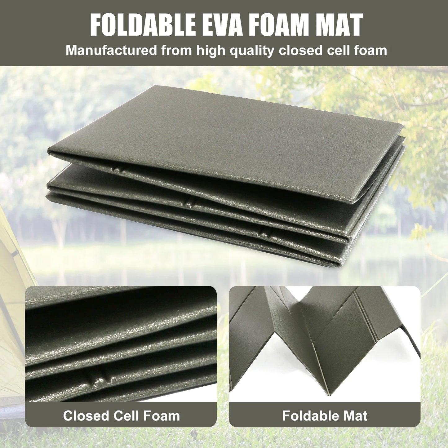 Tactical Foldable Sleeping Mat Waterproof Kneeling Pad For Camping Outdoors