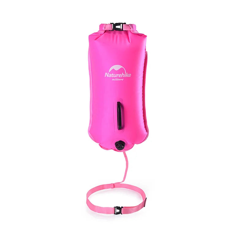 Inflatable Waterproof Swimming Buoy Dry Bag 28L With Adjustable Belt