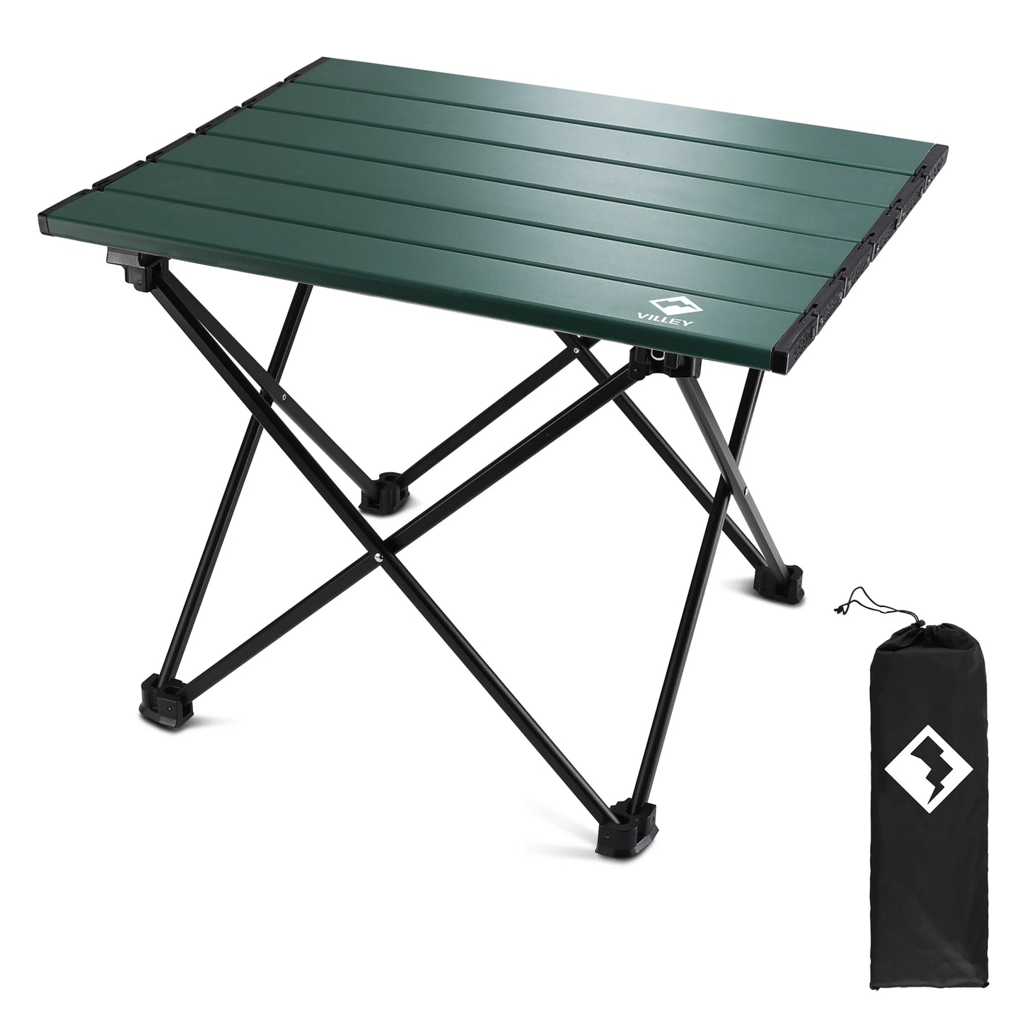 Villey Portable Camping Side Table Ultralight Aluminum Folding Table Carry Bag