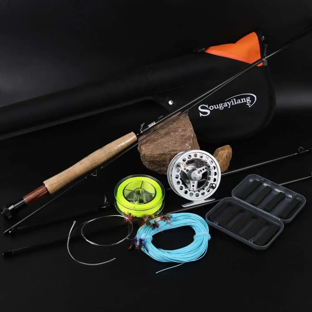 Fly Fishing Rod And Reel Combo Kit Saltwater Freshwater Angling