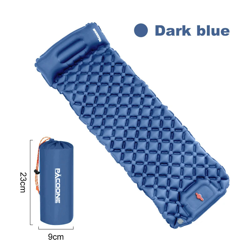 Outdoor Sleeping Pad Camping Inflatable Mattress Built In Pump Ultralight