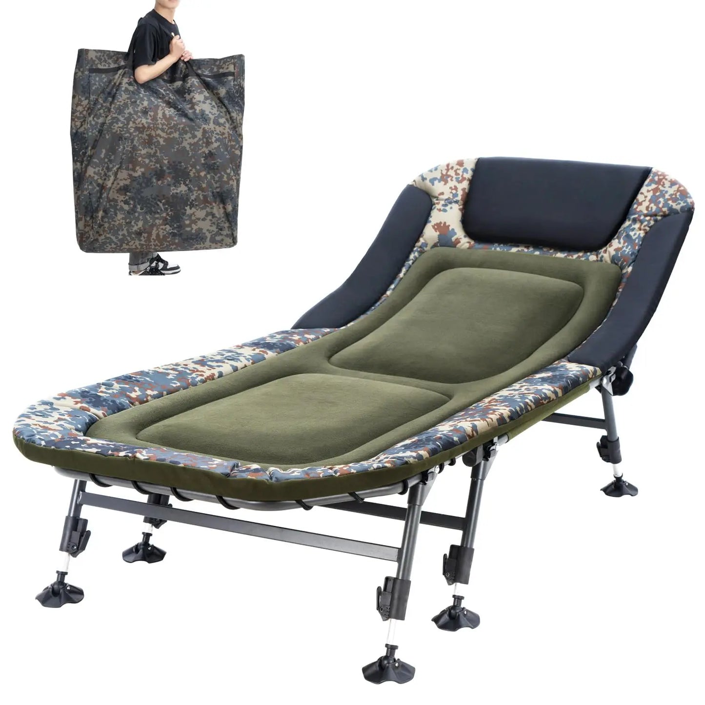 Camping Cot For Adults With Bag Heavy Duty Folding Bed