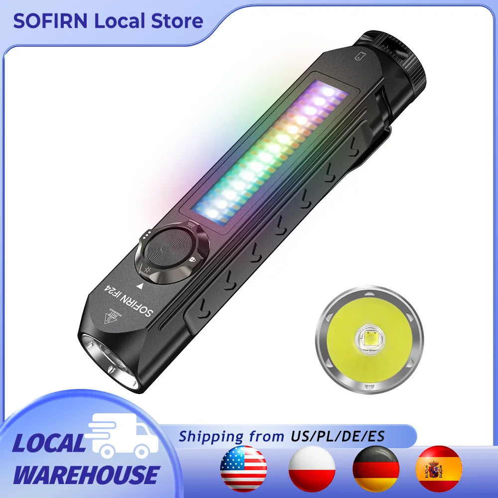 Sofirn IF24 RGB LED Flashlight SST40 2000lm USB Rechargeable IP66