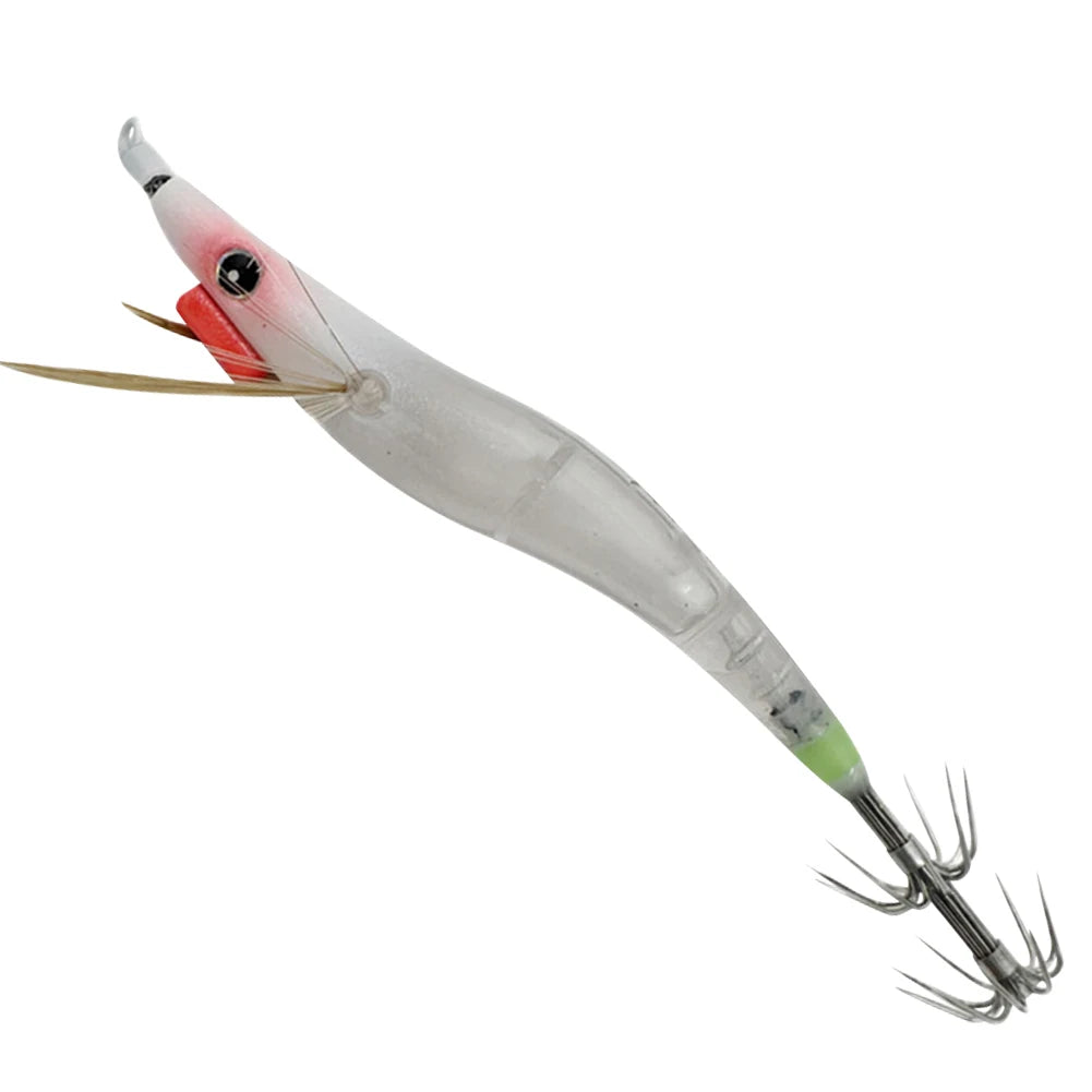 APWIKOGER Luminous Lure Hard Shrimp Bait with Squid Jig Hook