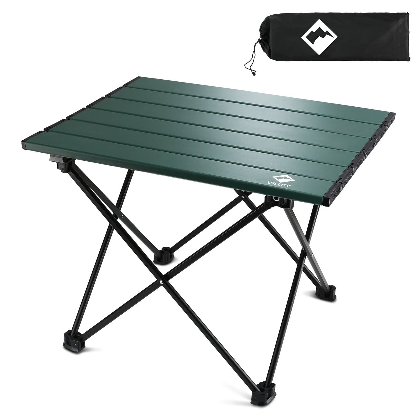Villey Portable Camping Side Table Ultralight Aluminum Folding Table Carry Bag