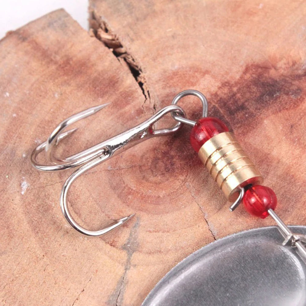 JOCESTYLE Metal Spoon Spinner Lure Set With Treble Hooks