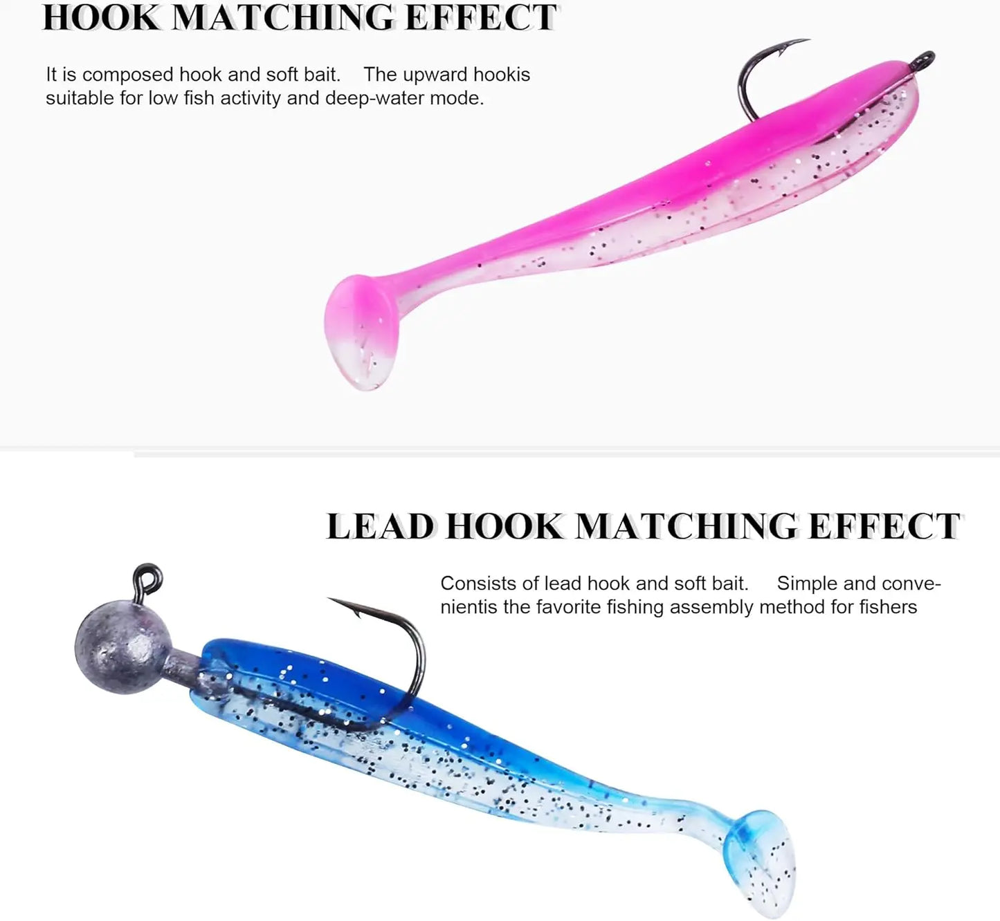Soft Fishing Lures Kit 90 Pcs Paddle Tail Swimbaits For Bass Walleye Crappie