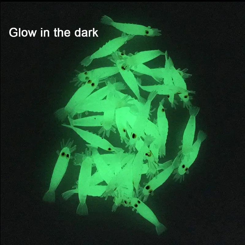 Luminous Shrimp Fishing Bait Soft Lure Worms For Bass Crappie