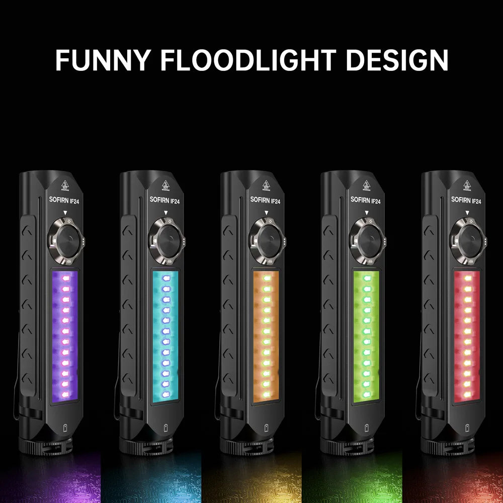 Sofirn IF24 RGB LED Flashlight SST40 2000lm USB Rechargeable IP66
