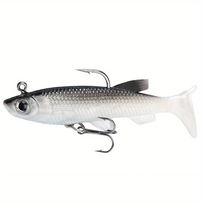 5 Pieces Realistic Soft Baits With Sharp Hooks For Fishing