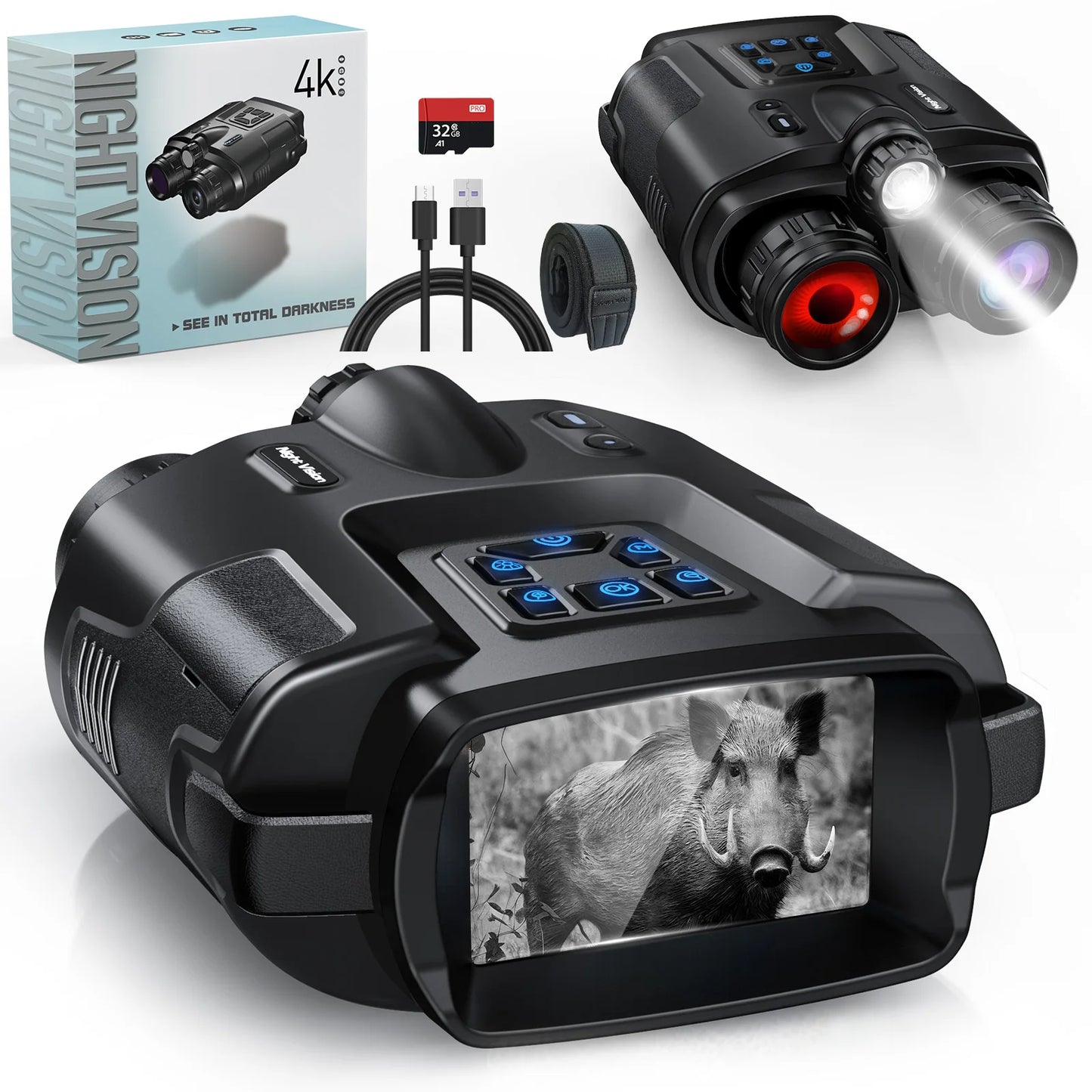 DIYIMI Night Vision Binoculars 8x Digital Zoom Infrared Goggles