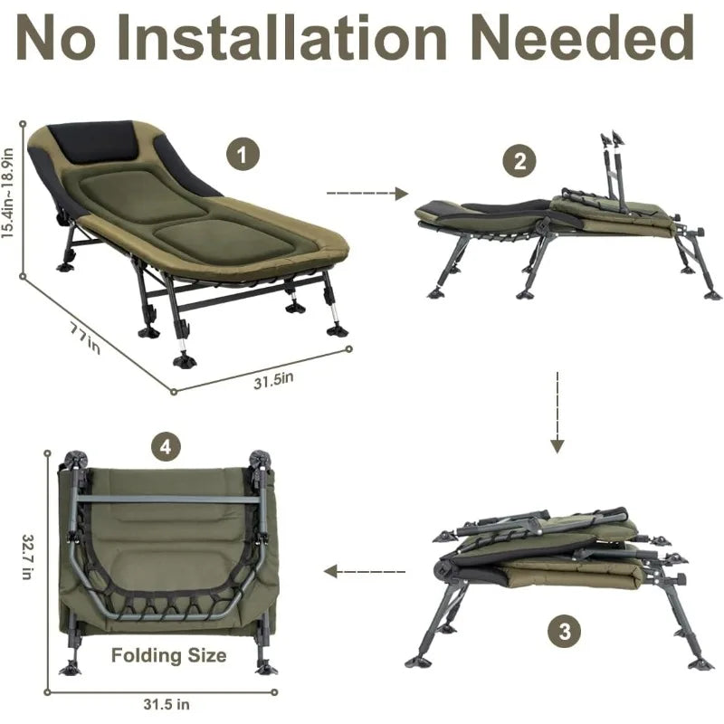 Camping Cot For Adults With Bag Heavy Duty Folding Bed