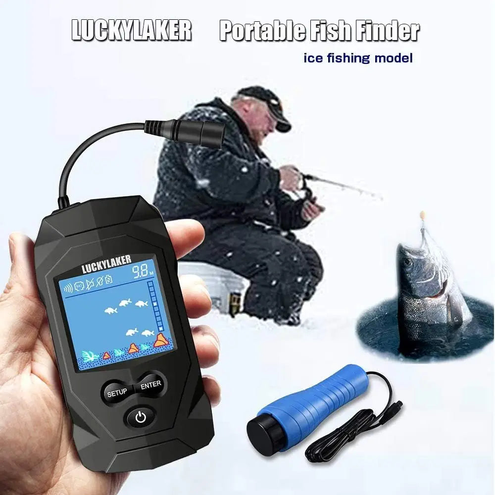 Ice Fishing Handheld Fish Finder with LCD Display and Transducer