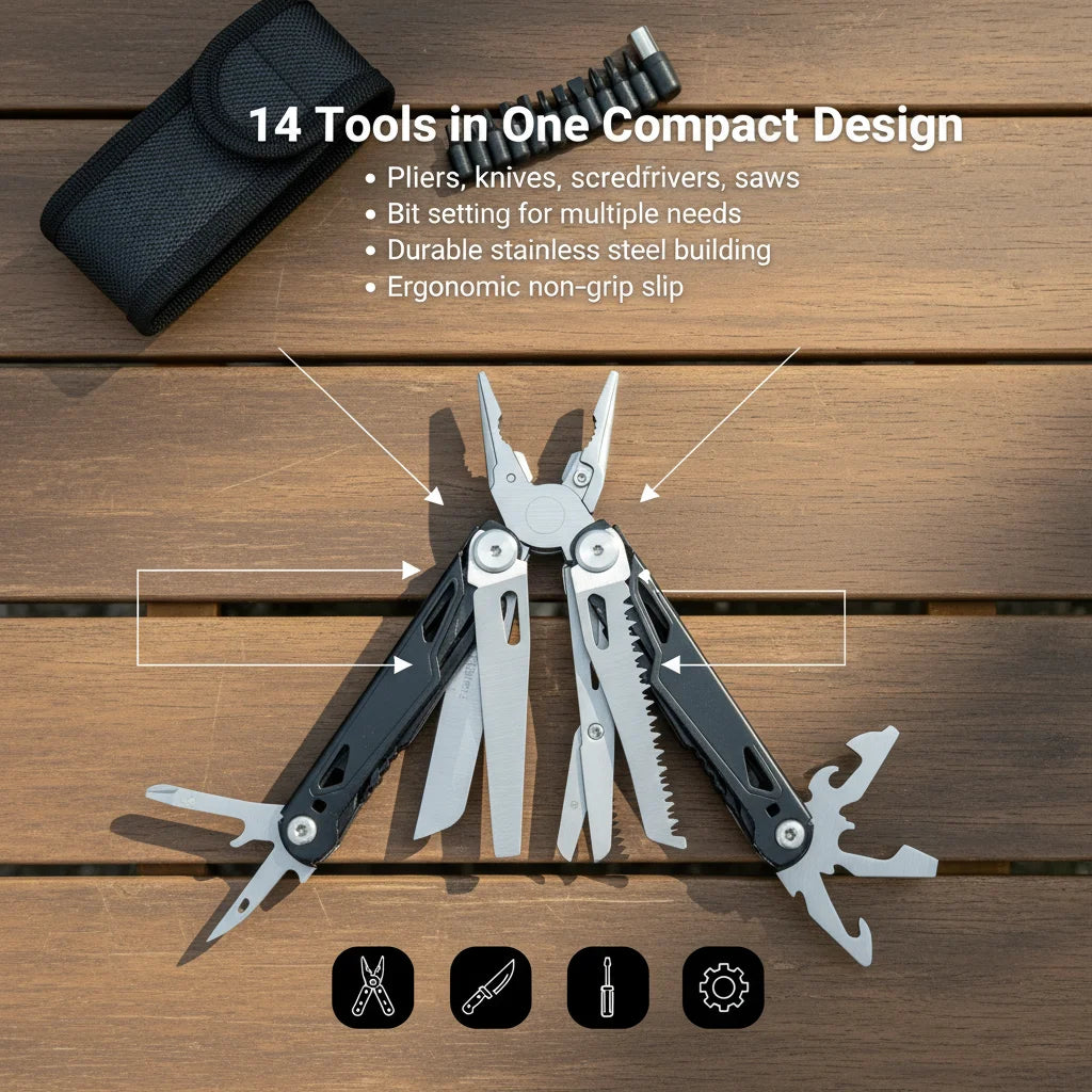 27 In 1 Multitool Pliers Stainless Steel Survival Tool Screwdriver