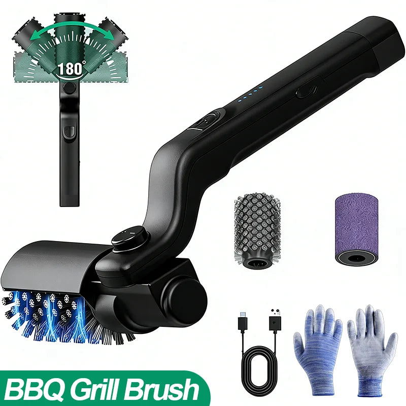 Electric Motorized BBQ Grill Cleaning Brush Stainless Steel