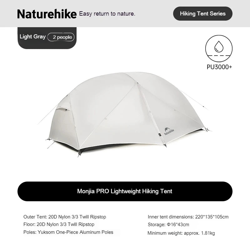 Naturehike Mongar Pro Camping Tent Ultralight Three Season Backpacking