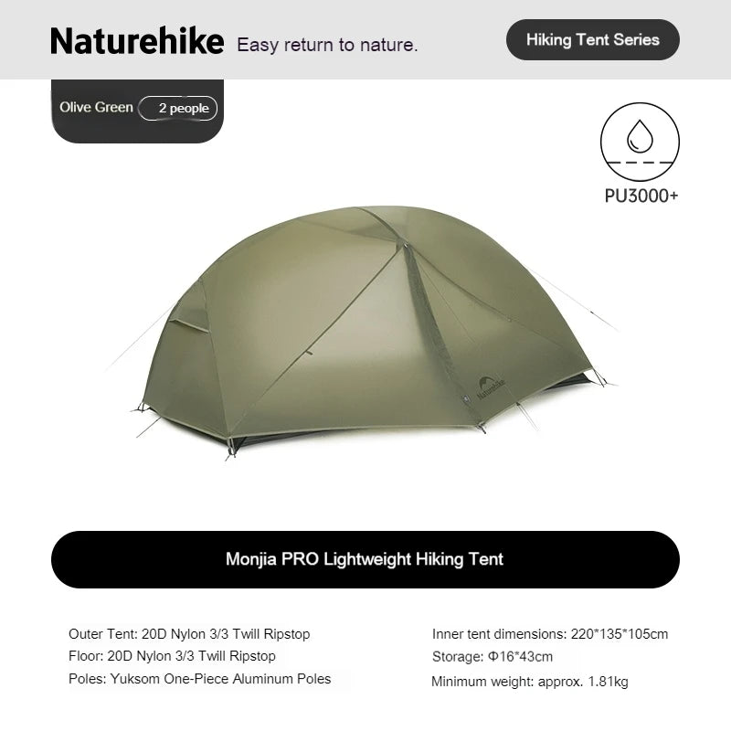 Naturehike Mongar Pro Camping Tent Ultralight Three Season Backpacking