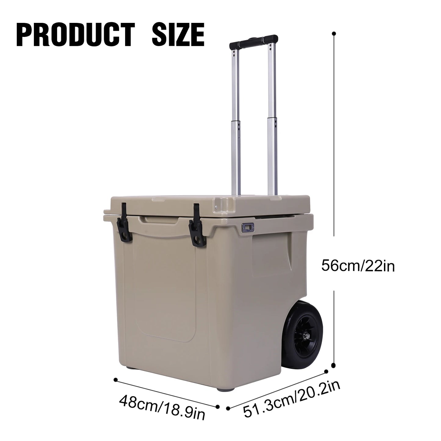 Insulated Wheeled Cooler With Leak-Proof Latches For Outdoor Use