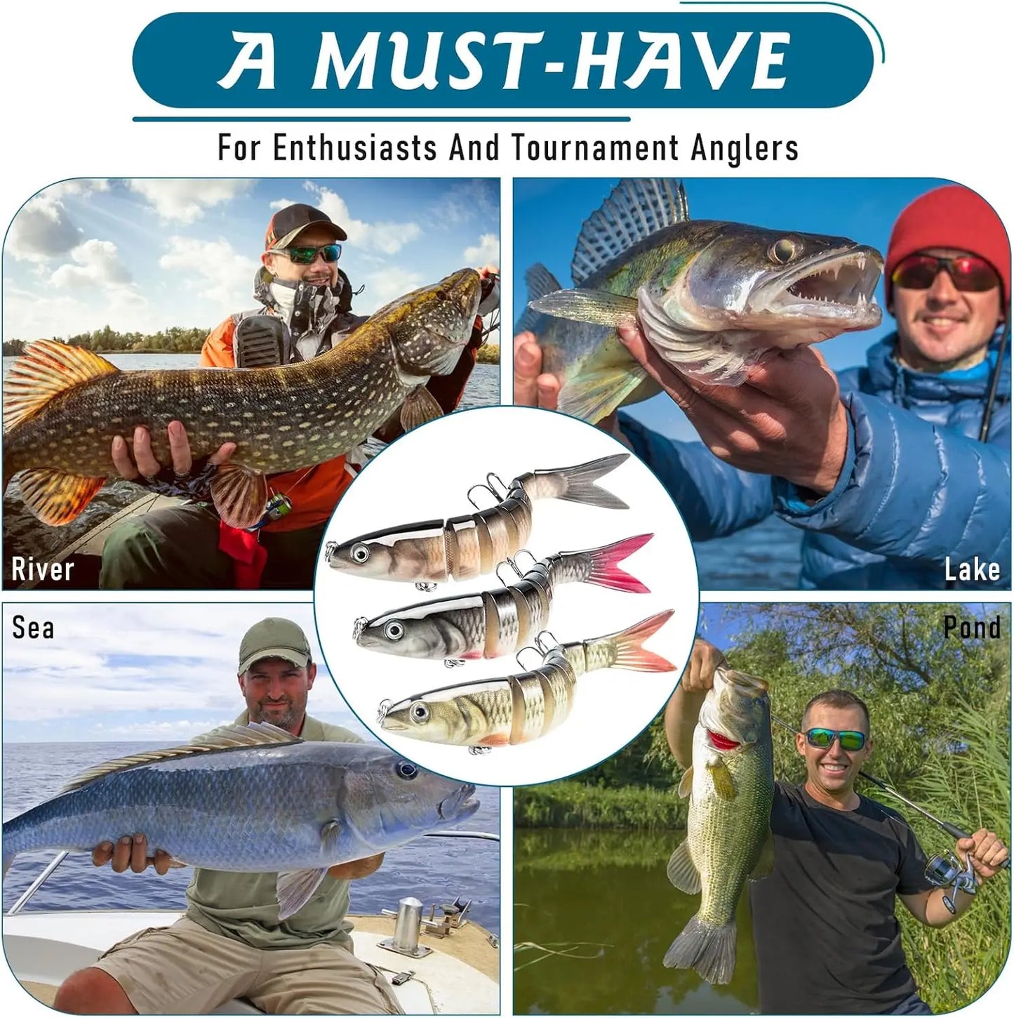 Realistic Fishing Lures for Bass Trout and More Freshwater Saltwater