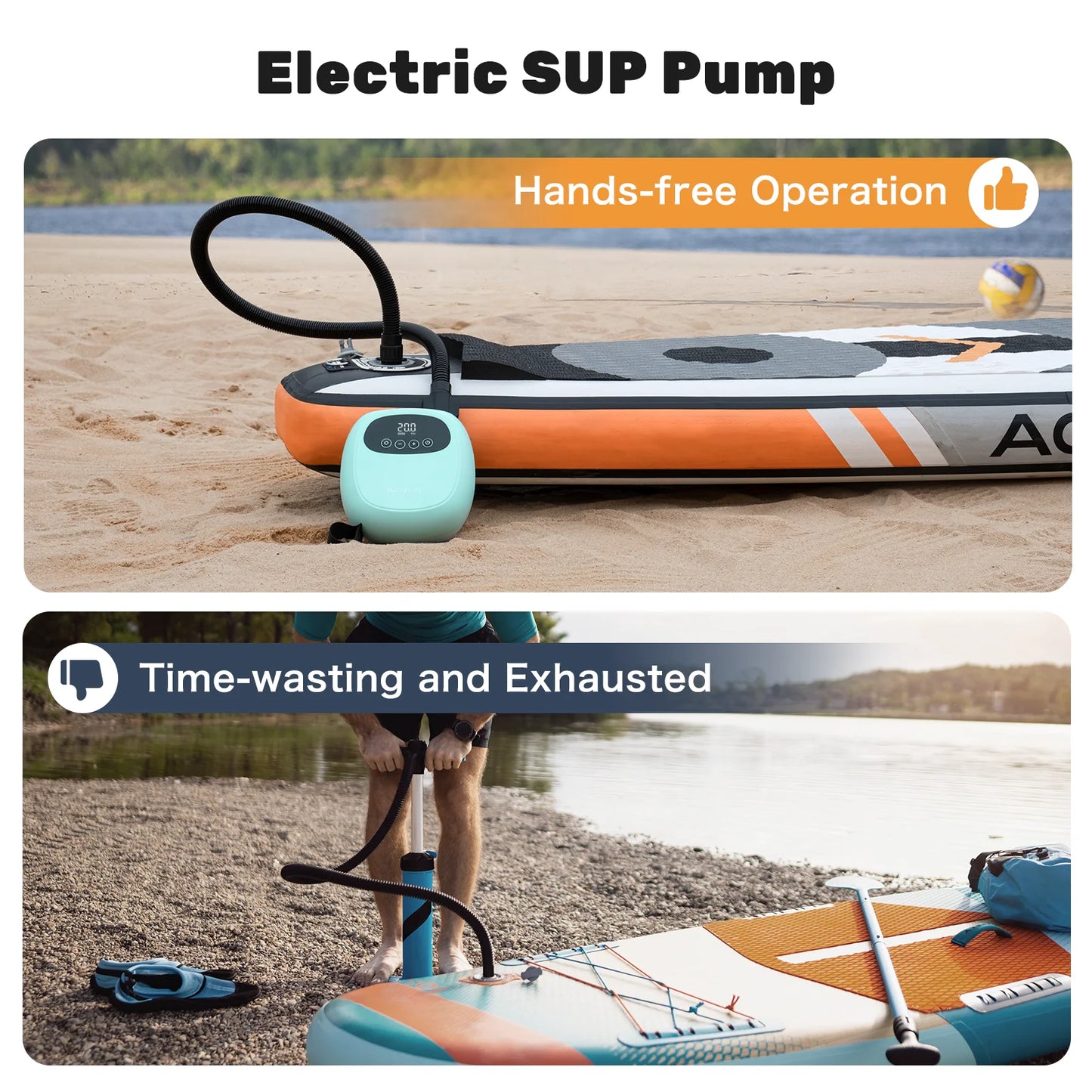 DP3 Electric 20PSI SUP Pump 38.48Wh Battery Paddle Board Inflation