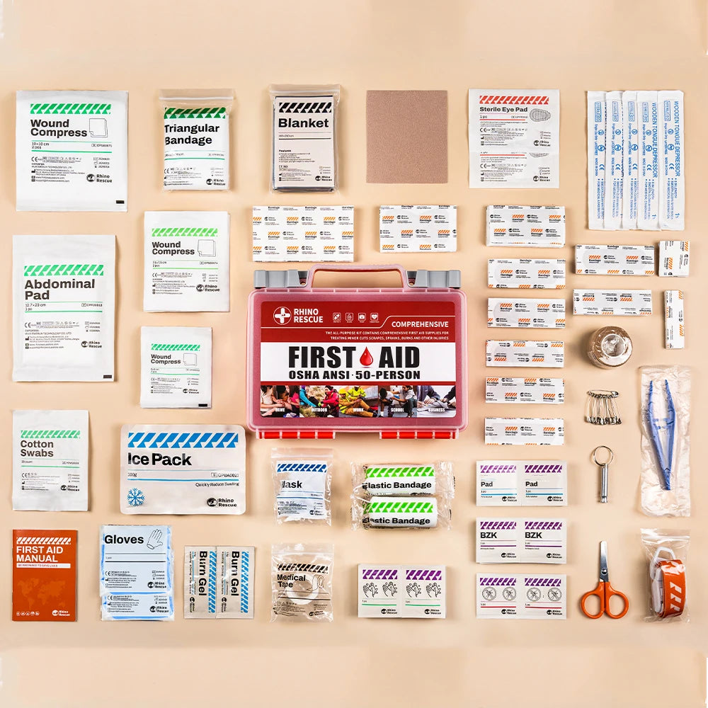 Rhino Rescue First Aid Kit Home Office Emergency Supplies