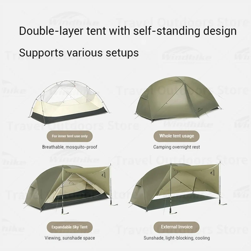 Naturehike Mongar Pro Camping Tent Ultralight Three Season Backpacking