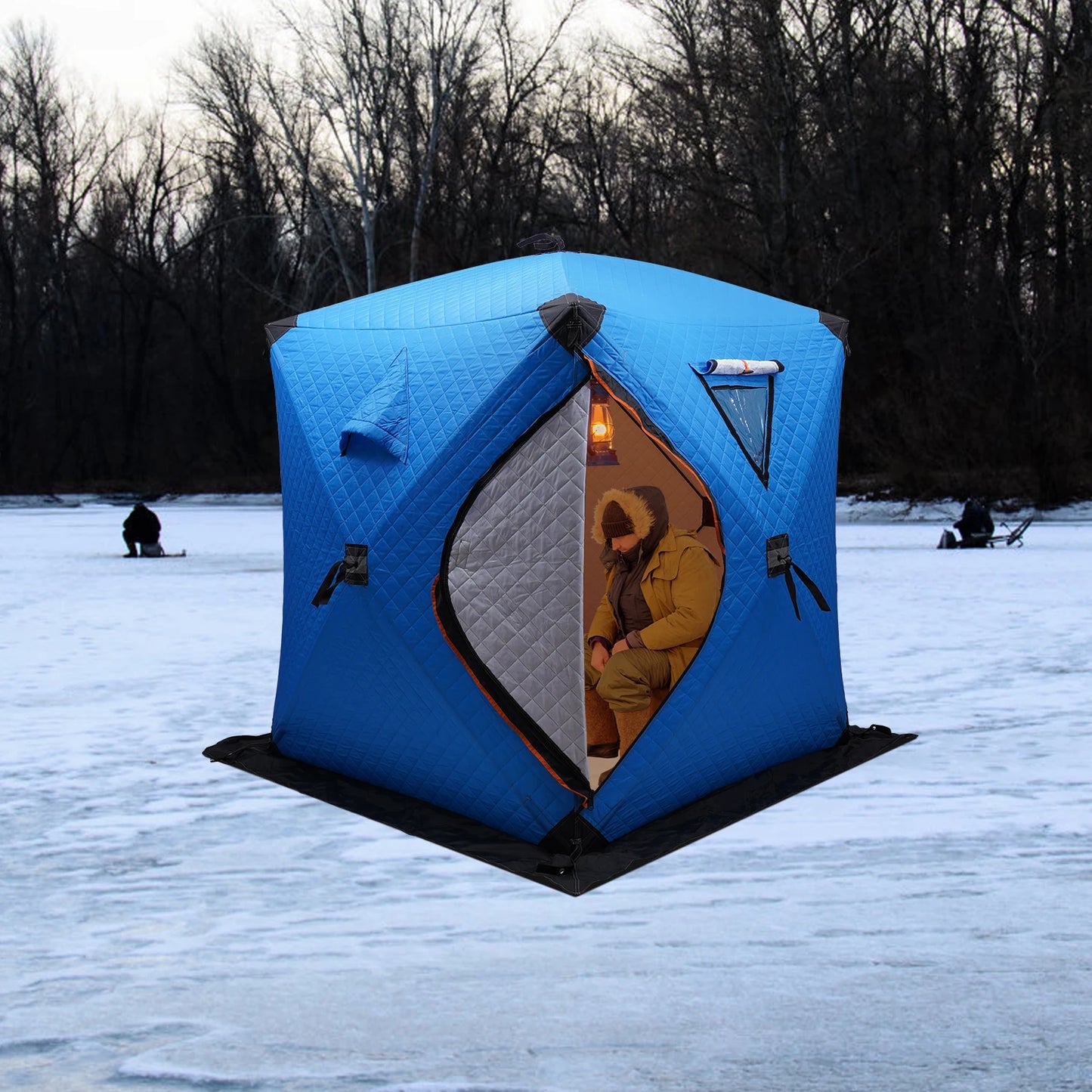 Ice Fishing Insulated Tent 1-2 Person Shelter With Storage