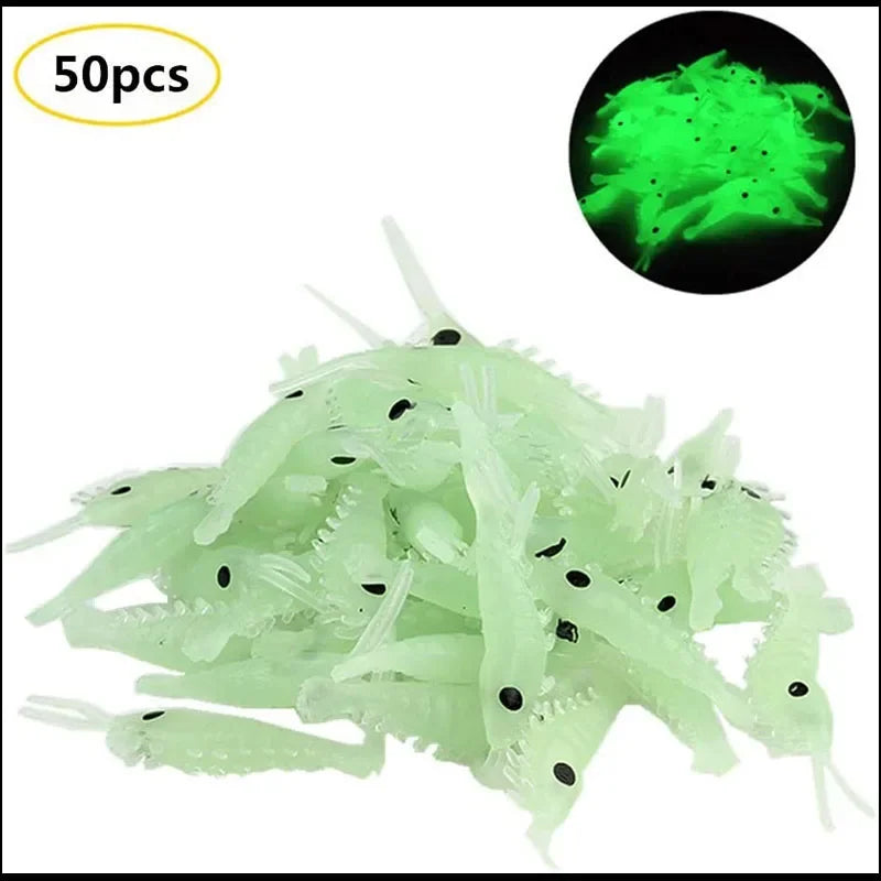 Luminous Shrimp Fishing Bait Soft Lure Worms For Bass Crappie