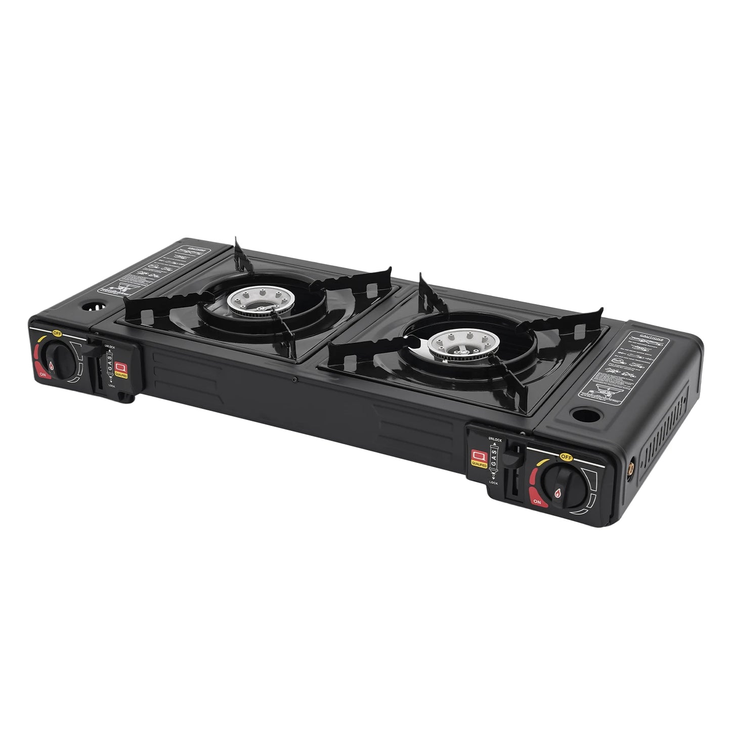 Noned 2 Burner Portable Camping Stove With Ignition And Storage Case