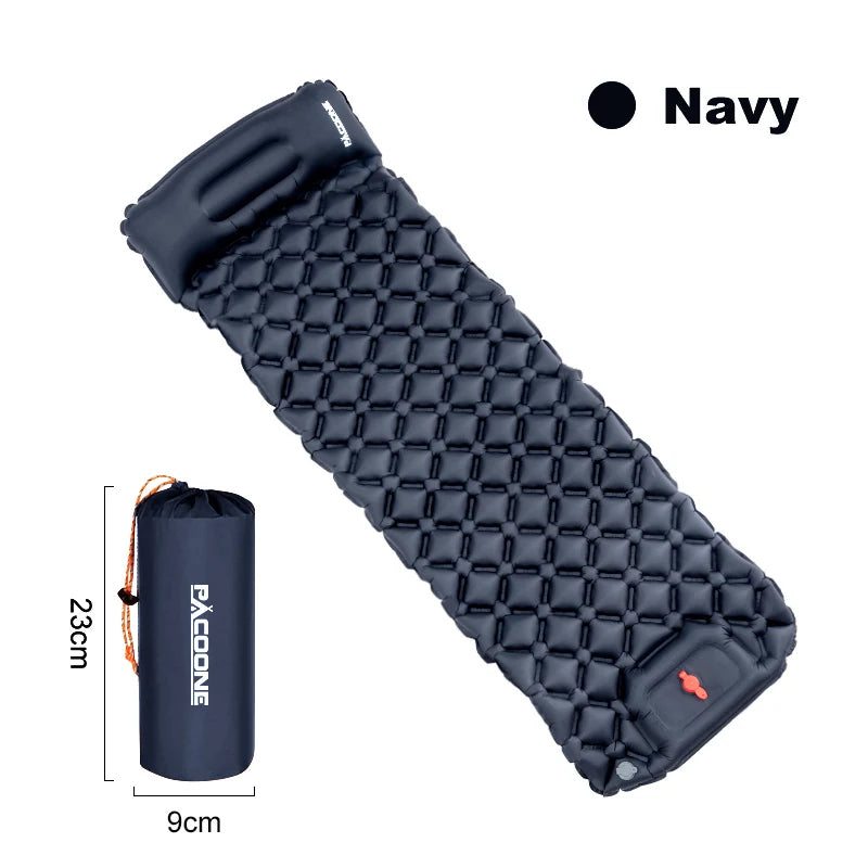 Outdoor Sleeping Pad Camping Inflatable Mattress Built In Pump Ultralight