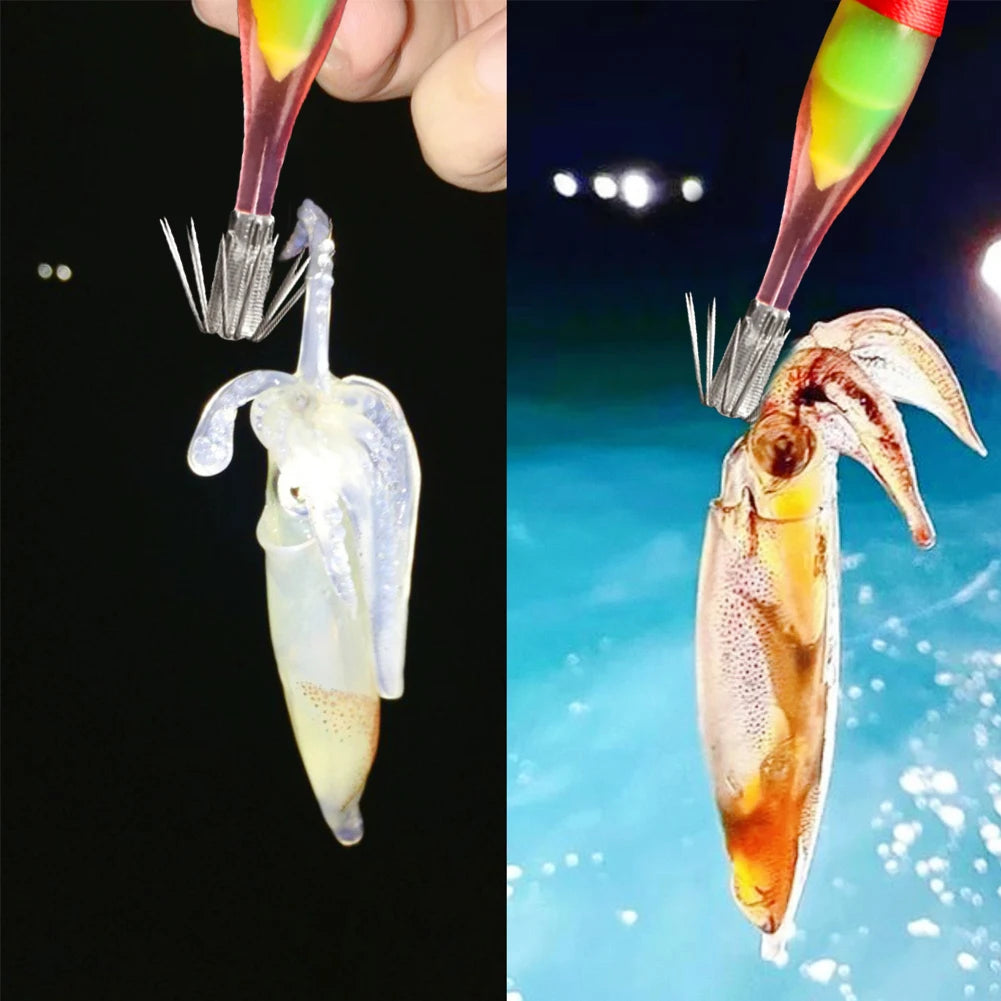 Luminous UV Blowing Tube Squid Jig Lure Sea Fishing