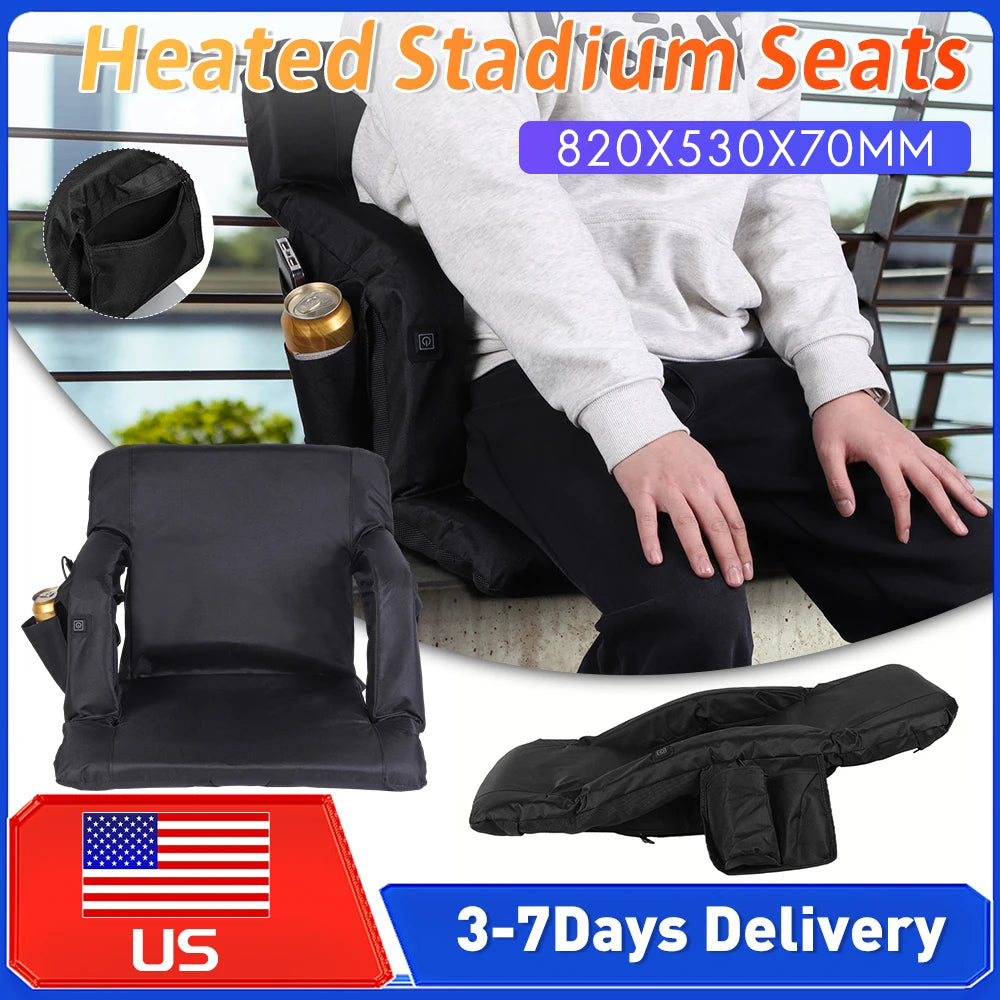 Heated Stadium Seats With Folding Bleacher Chair Back Support