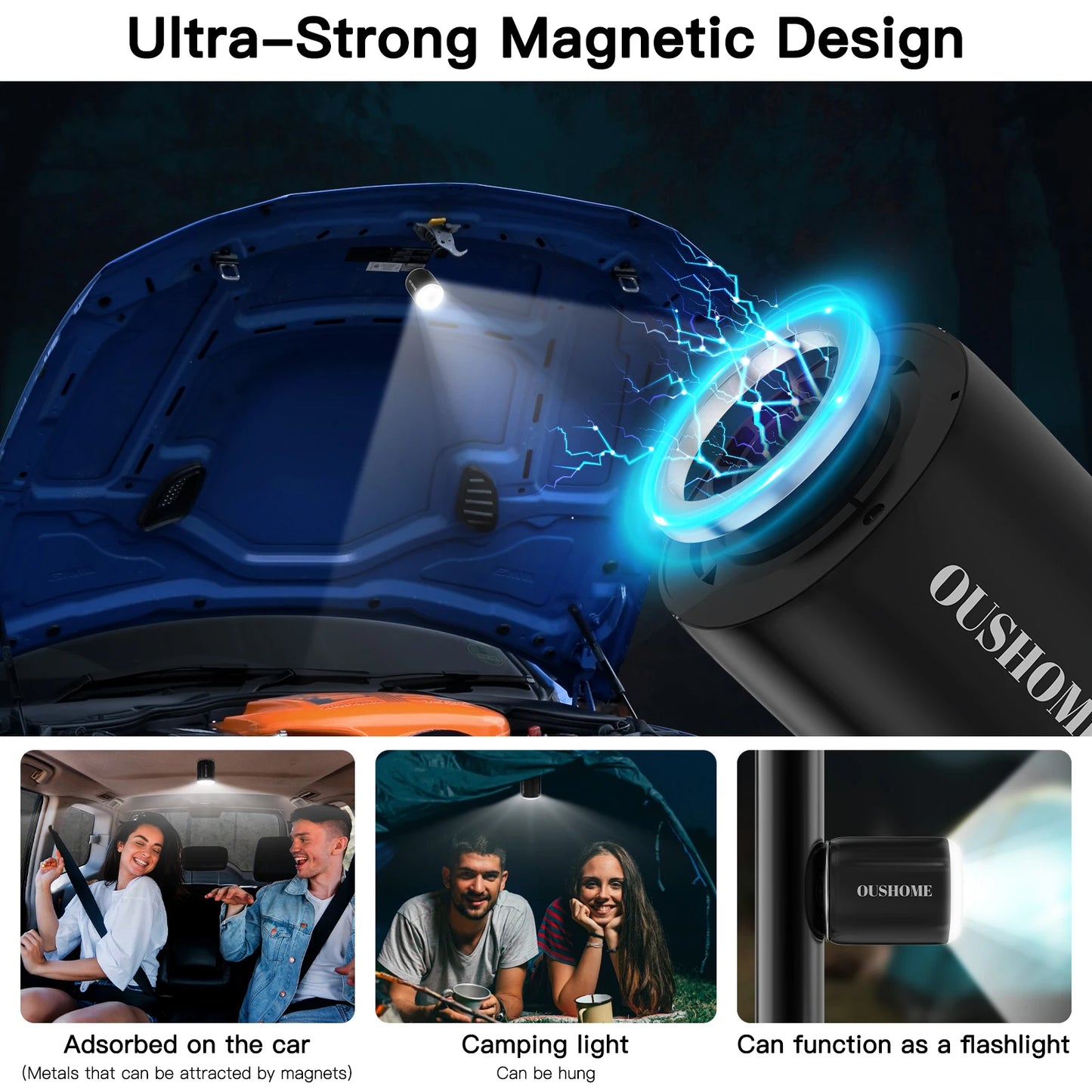 Portable Air Pump For Inflatables USB Rechargeable With Camping Light