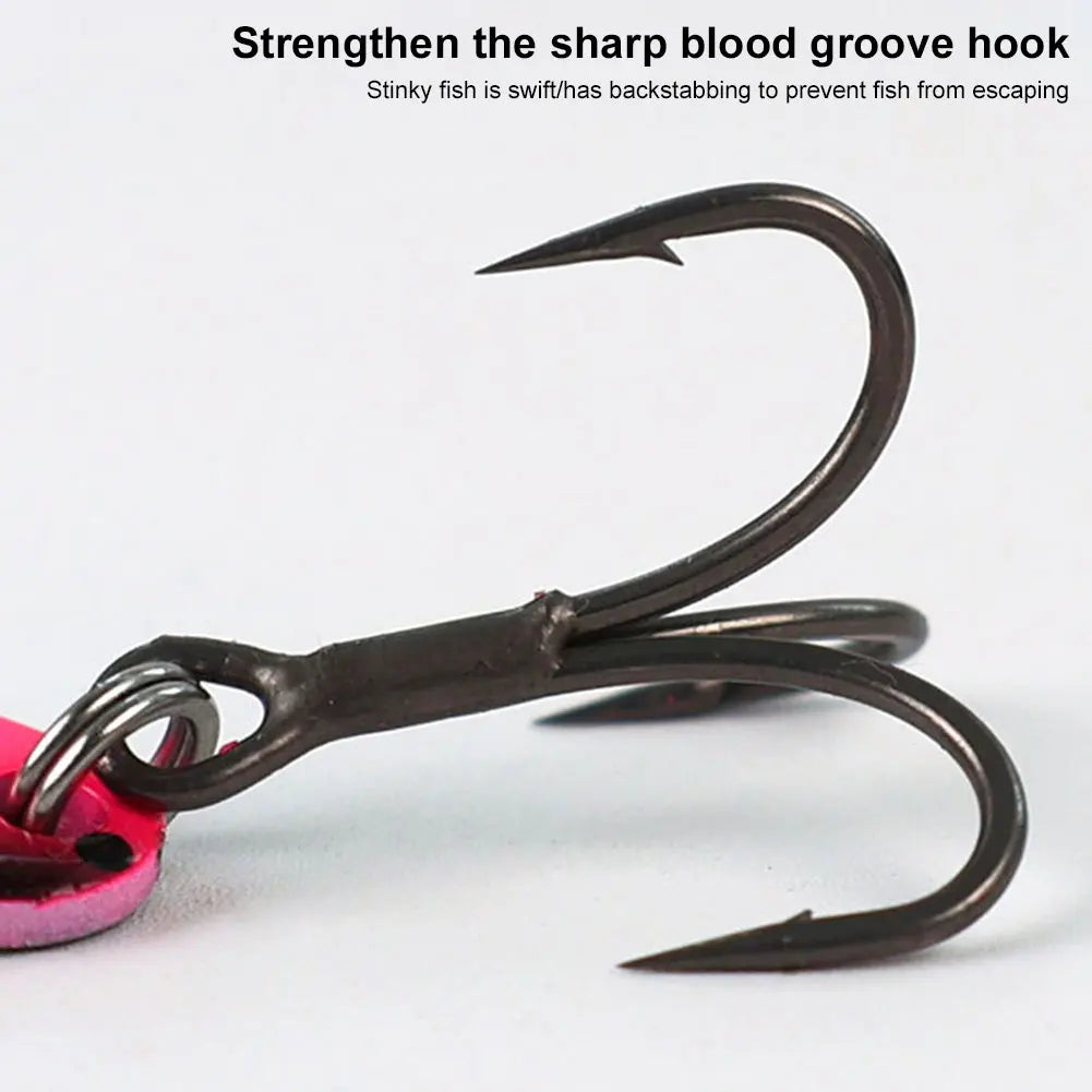 APWIKOGER 5 Pcs Metal Spoon Fishing Lures With Treble Hooks For Bass Pike