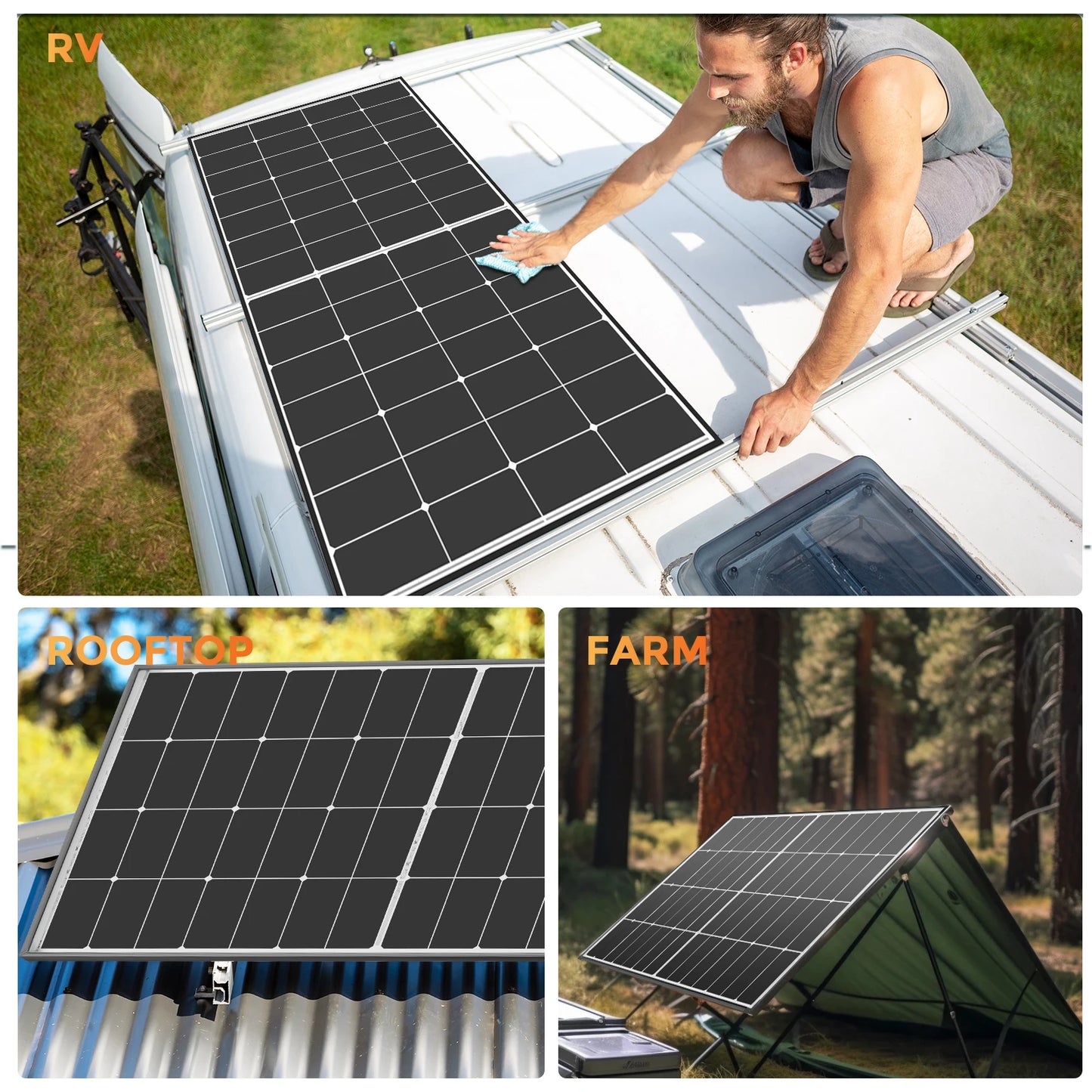 Rvpozwer 300W Solar Panel N Type High Efficiency Monocrystalline
