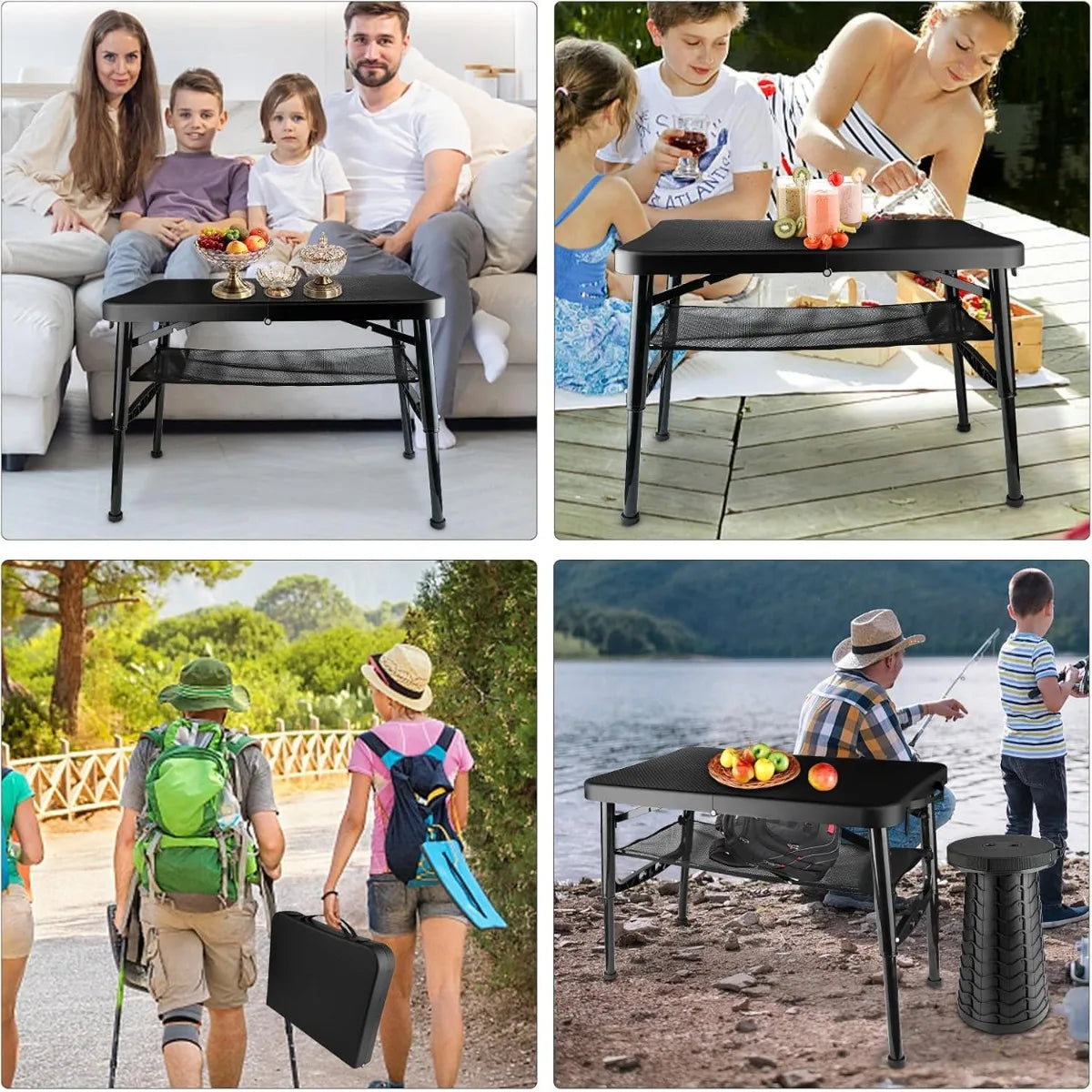 XIUWO Folding Table And Stool Portable For Camping