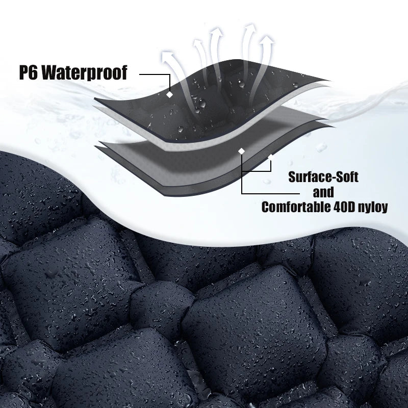 Outdoor Sleeping Pad Camping Inflatable Mattress Built In Pump Ultralight