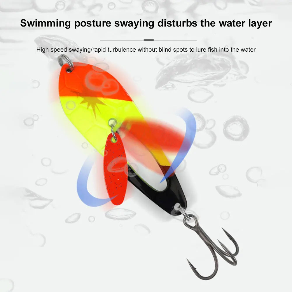 APWIKOGER 5 Pcs Metal Spoon Fishing Lures With Treble Hooks For Bass Pike