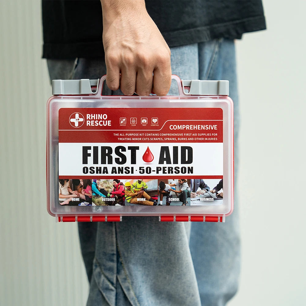 Rhino Rescue First Aid Kit Home Office Emergency Supplies